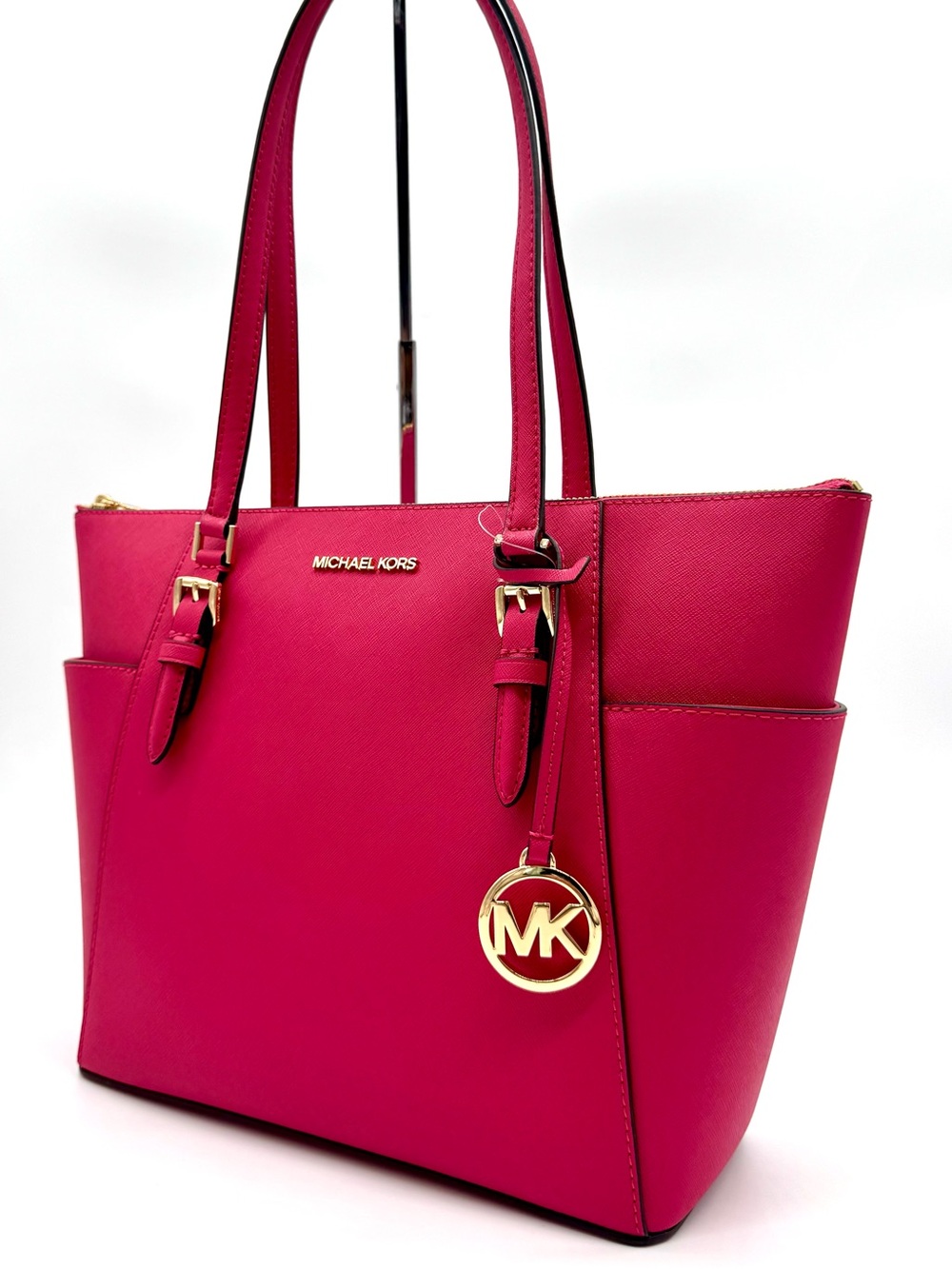Michael Kors Large Charlotte Tote Bag Electric Pink